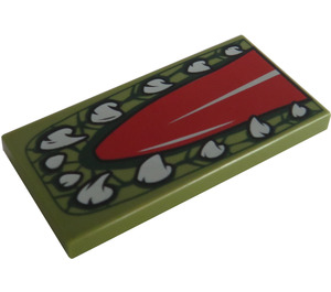 LEGO Olive Green Tile 2 x 4 with Tongue and Tooth (16359 / 87079)