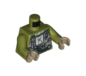 LEGO Olijfgroen Torso A Vleugel Piloot (973 / 76382)