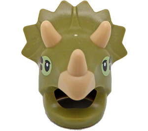 LEGO Olive Green Triceratops Costume Head Cover with Tan Horns (105611)