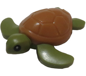 LEGO Olivgrün Schildkröte (Klein) mit Medium Fleisch Shell (67040 / 104101)