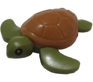 LEGO Olive Green Turtle (Small) with Medium Flesh Shell (67040 / 104101)
