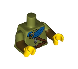 LEGO Olijfgroen Viking Minifiguur Torso (973 / 16360)