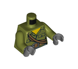 LEGO Olive Green Volcano Explorer - Female with Hard Hat Minifig Torso (973 / 76382)