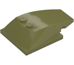 LEGO Olive Green Wedge 6 x 4 x 1.3 with 4 x 4 Base (93591)