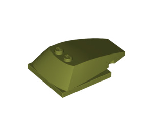 LEGO Olive Green Wedge 6 x 4 x 1.3 with 4 x 4 Base (93591)