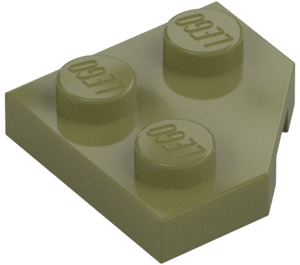 LEGO Olive Green Wedge Plate 2 x 2 Cut Corner (26601)