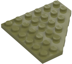 LEGO Olive Green Wedge Plate 6 x 6 Corner (6106)