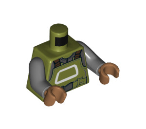 LEGO Olijfgroen X-Vleugel Fighter Ground Crew Member Torso met Dark Stone Armen en Medium Dark Flesh Handen (973 / 76382)