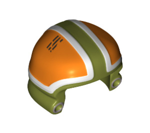 LEGO Vert Olive X-Aile Ground Crew Casque avec Orange et Blanc Deoration (23734)