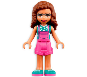 LEGO Olivia - Dark Pink Overalls minifiguur