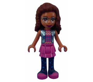 LEGO Olivia met Blauw Waistcoat en Roze Jurk Minifiguur