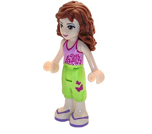 LEGO Olivia met Lime Cropped Trousers en Bright Pink Top minifiguur