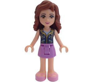 LEGO Olivia with Medium Lavender Skirt and Dark Blue Vest Minifigure