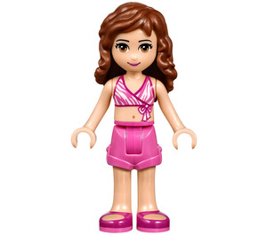 LEGO Olivia med Rosa Bikini Topp Minifigur