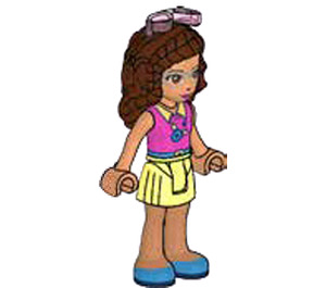 LEGO Olivia with Pink Gears Top and Light Yellow Skirt with Sunglasses Minifigure