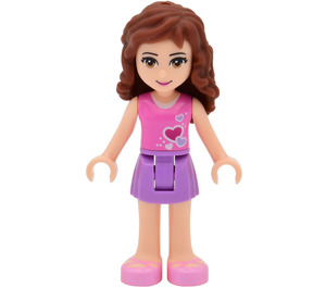 LEGO Olivia med Rosa Hjerte Topp og Lavendel Skjørt Minifigur