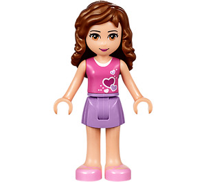 LEGO Olivia avec Purple Skirt et Pink Haut avec Cœurs Figurine