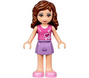 LEGO Olivia met Paars Rok en Roze Top met Harten Minifiguur