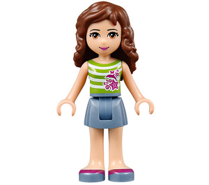 LEGO Olivia with Sand Blue Skirt and Green and White Striped Top Minifigure