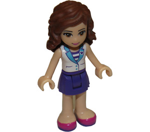 LEGO Olivia s Bílá a Modrá Bunda Minifigurka