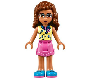 LEGO Olivia med Gul Väst Topp Minifigur