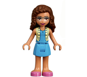 LEGO Olivia jossa Keltainen Waistcoat ja Sininen Mekko Minihahmo