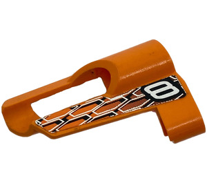 LEGO Orange 3D Panneau 6 avec "8" Autocollant (32528)