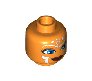 LEGO Orange Ahsoka Tano Head (Recessed Solid Stud) (3626 / 13679)