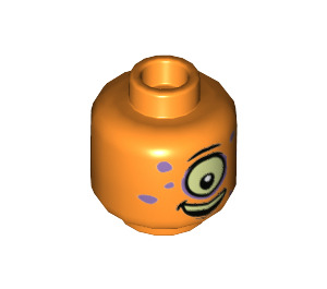 LEGO Orange Alien Keytarist Minifigure Kopf (Einbau-Vollbolzen) (3626 / 75322)