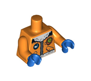 LEGO Oranje Arctisch Explorer, Mannelijk met Oranje Stofbril Minifiguur Torso (76382 / 88585)