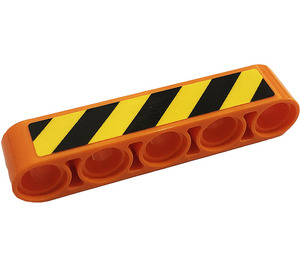 LEGO Orange Beam 5 with Danger Stripes (Left) Sticker (32316)