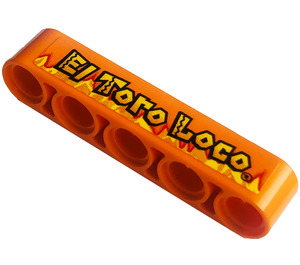 LEGO Orange Balken 5 mit 'El Toro Loco', Flames Aufkleber (32316)