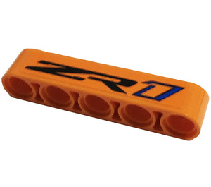 LEGO Orange Beam 5 with 'ZR1' Sticker (32316)