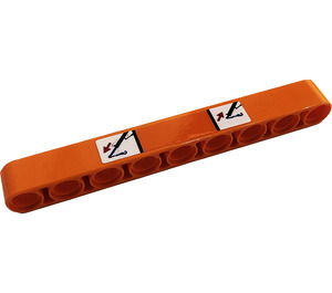 LEGO Oranje Balk 9 met Kraan Armen, Arrows, Hooks Sticker (40490)