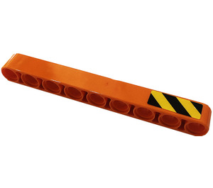 LEGO Oranje Balk 9 met Danger Strepen Sticker (40490)