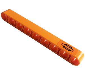 LEGO Oranje Balk 9 met Deur Handvat Sticker (40490)