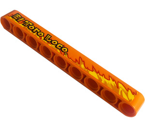 LEGO Oranje Balk 9 met 'El Toro Loco', Flames (Rechtsaf) Sticker (40490)