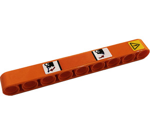 LEGO Oranje Balk 9 met Exclamation Mark in Danger Sign, Arrows, Ramps Sticker (40490)