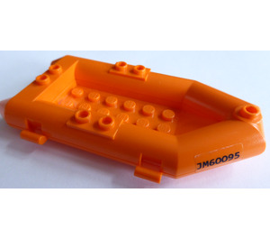 LEGO Orange Boat Inflatable 12 x 6 x 1.33 with 'JM60095' on both sides Sticker (30086)