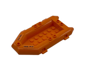 LEGO Oranje Boot Inflatable 12 x 6 x 1.33 met 'RB-23' (Both Zijkanten) Sticker (30086)