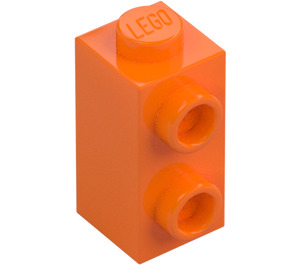 LEGO Orange Kloss 1 x 1 x 1.6 med Två Sidknoppar (32952)