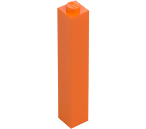 LEGO Orange Kloss 1 x 1 x 5 med Solid knopp (2453)