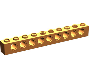 LEGO Oranje Steen 1 x 10 met Gaten (2730)