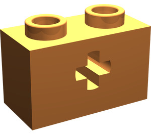 LEGO Orange Backstein 1 x 2 mit Achse Loch („+“ Öffnung und unterer Bolzenhalter) (32064)