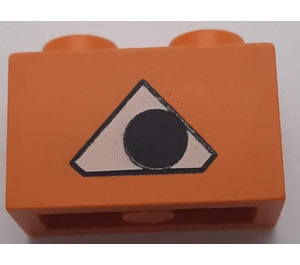 LEGO Orange Brique 1 x 2 avec Triangle avec Noir Cricle avec tube inférieur (3004)