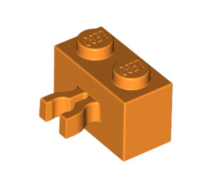 LEGO Orange Brick 1 x 2 with Vertical Clip (Gap in Clip) (30237)