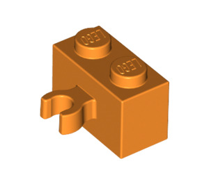 LEGO Orange Brick 1 x 2 with Vertical Clip (Open 'O' clip) (42925 / 95820)