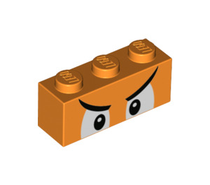 LEGO Orange Backstein 1 x 3 mit Boom Boom Gesicht (3622 / 79538)