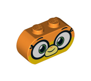 LEGO Orange Brick 1 x 3 with Rounded Ends with Dr. Fox face (35477 / 38265)