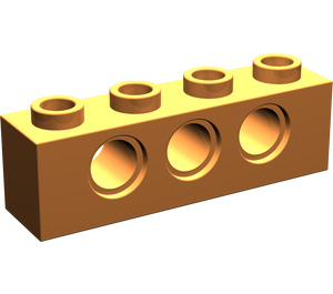LEGO Oranje Steen 1 x 4 met Gaten (3701)